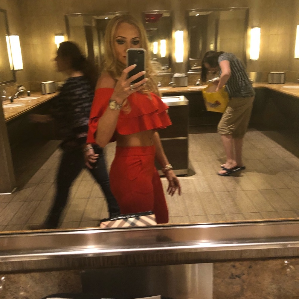 2 piece red outfit